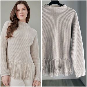 Alashan 100% Merino Wool Fringed Sweater Medium